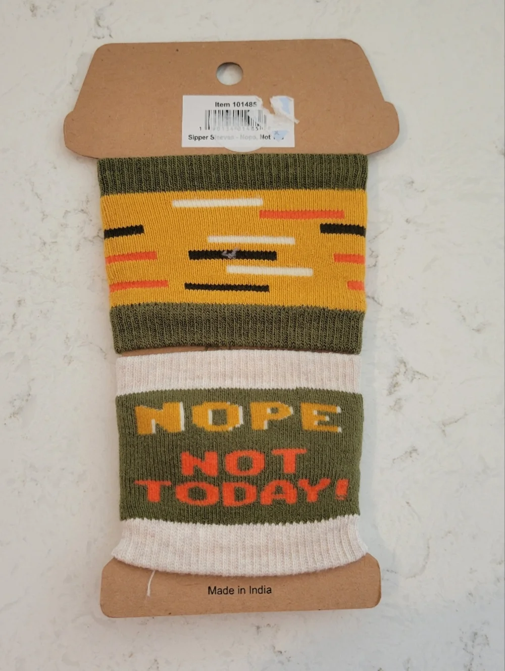 Primitives by Kathy Nope Not Today Knit Sipper Sleeves Can Coozie Set Of 2 New